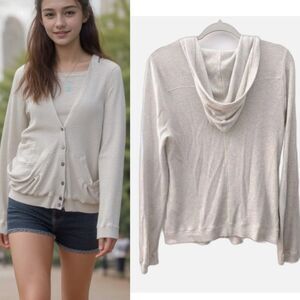 Y2K Vintage Marc Jacobs Waffle Cardigan Hoodie Sweater Womens Large Thermal Top